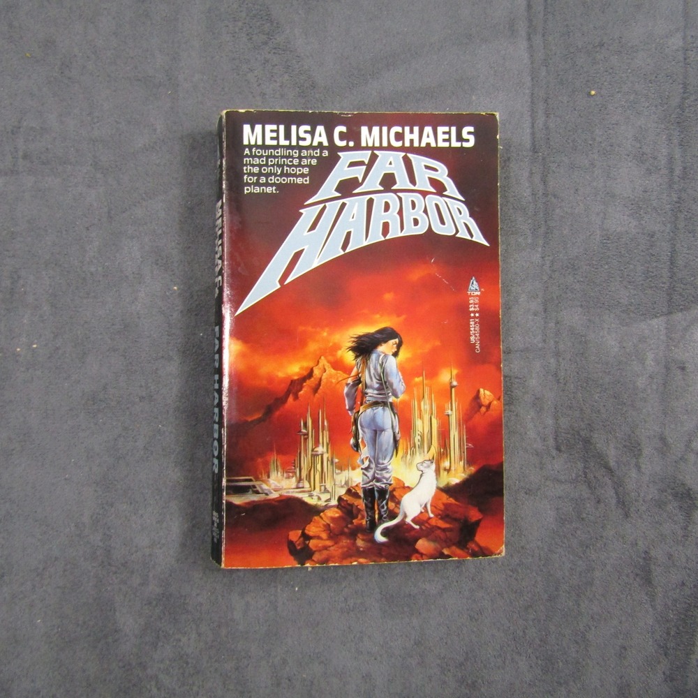 Tor Far Harbor PB Book First Edition Black Vintage 1989 Sci-Fi Melisa Michaels